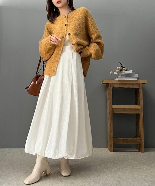 ふんわり大人可愛い。タック入りシボジョーゼットバルーンスカート