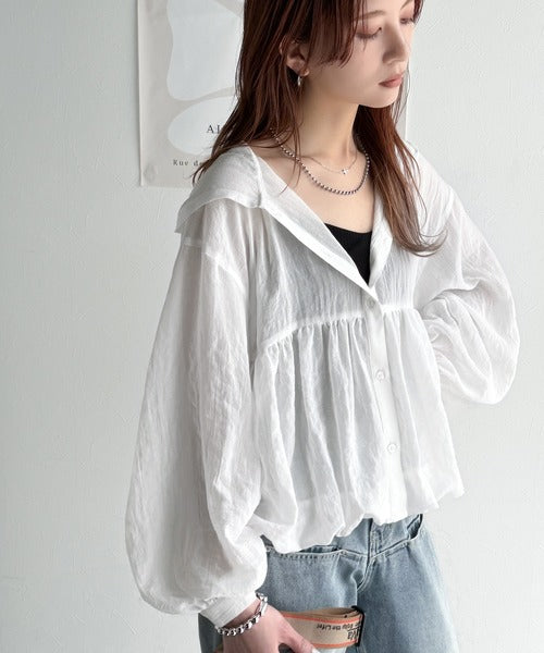 大特価 エラー ホーリーエルフ LOB 1st wavy faded セット 手元にニュアンスをプラス。袖シャーリングボートネックプル