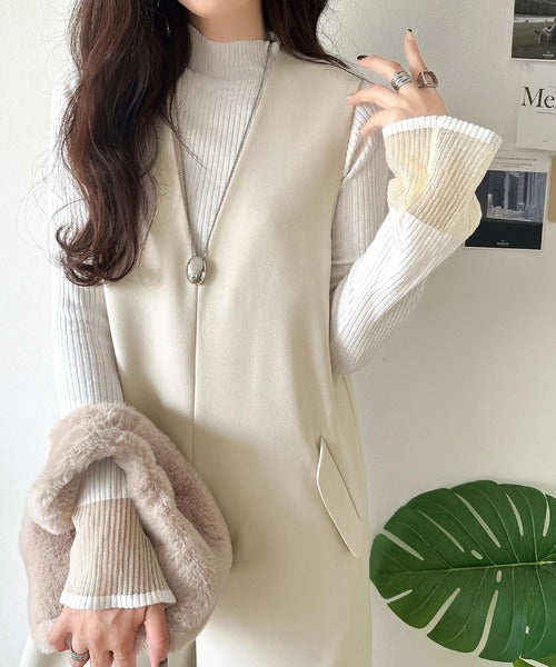 1枚でキマる私スタイル。フラップポケットVネックサロペット ce1265017