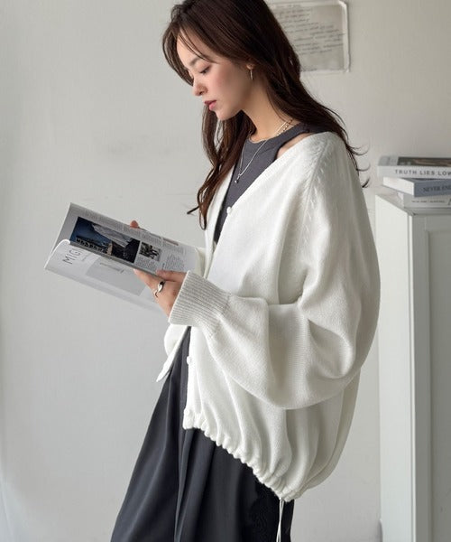 どろんじょ ALBA Vネックカーディガン 新品未使用タグ付き アルパカシャギー Vネックカーディガン