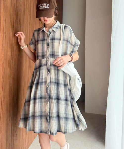 気分はリゾート♪大人可愛いチェック柄がポイント。パナマ風フレンチ