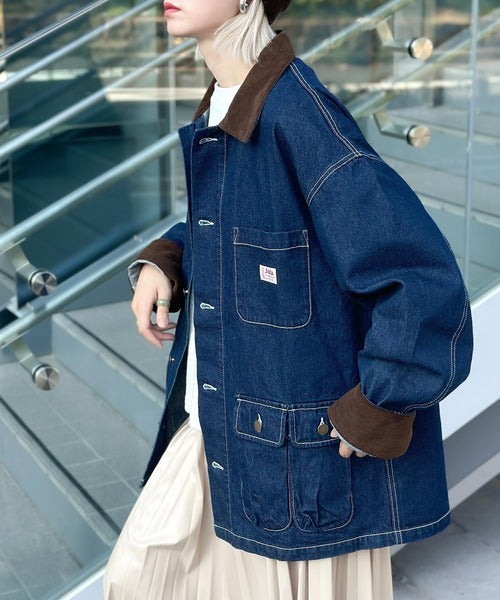 Javaジャバコラボ》大人のワークテイスト。コーデュロイ衿ミリタリー