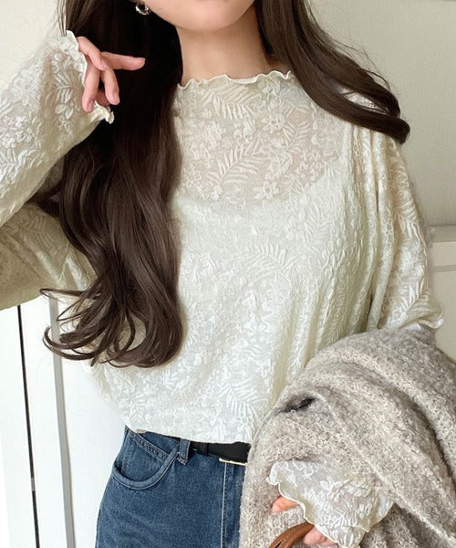 人気 SEE BY CHLOE レース袖トップス 花モチーフ 長袖 クルーネック suichi-001-c1.jpg