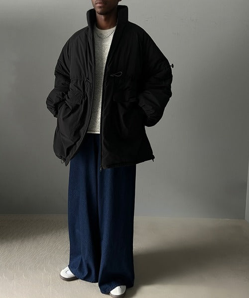 この冬最旬アウター。スタンドドロスト袖ボリューム中綿ブルゾン