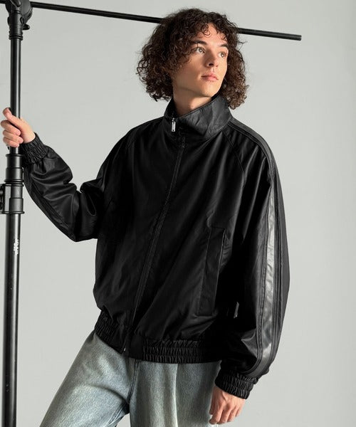 Classical Origin】High-Neck Leather Track Jacket／ハイネックレザー