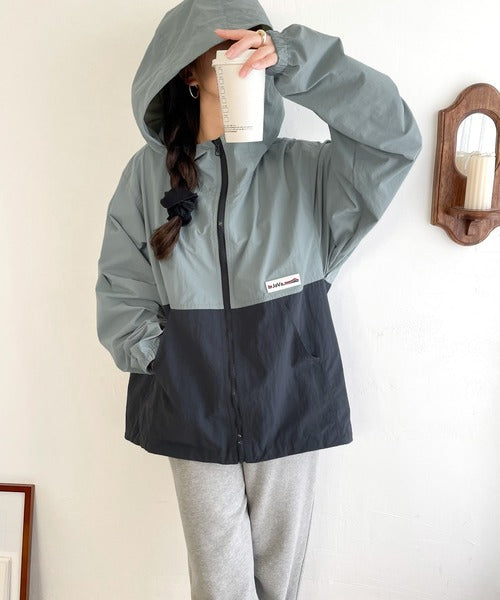 JaVa ジャバコラボ》大人のスポーティアウター。 バイカラーナイロン JaVa ジャバコラボ》大人のスポーティアウター。 バイカラーナイロン