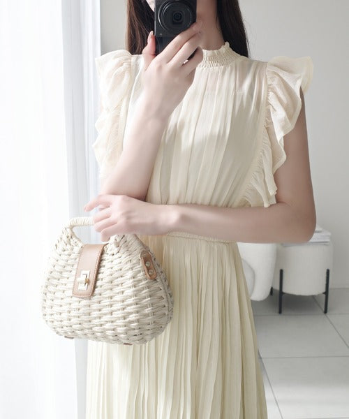 mily bilet】ふんわり揺れる可愛さ。プリーツ加工シアーフリル