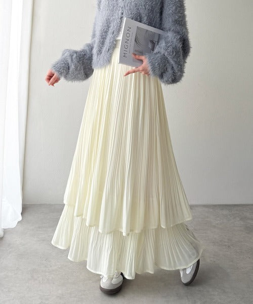 ゆらりシルエットなびく。プリーツシアーティアードスカート ce1360003
