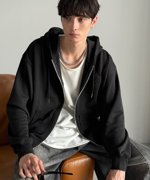 Classical Origin】Appliqu Detail Full-Zip Hoodie／アップリケ