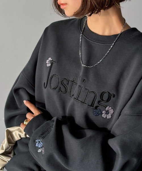 シンプルなのに一際映える。フラワー刺繍裏起毛スウェット ce1260457