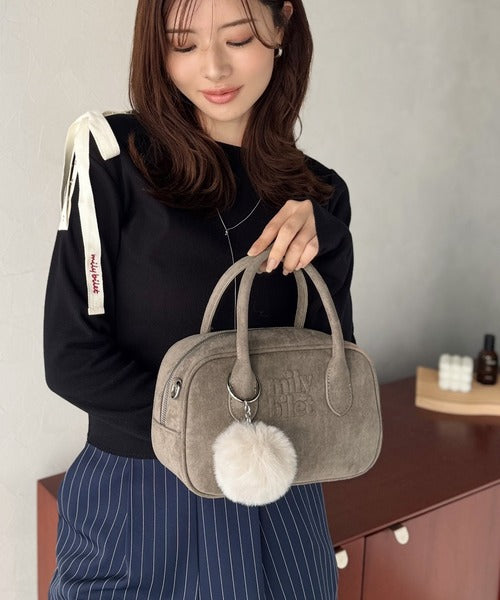 美品✨イアパピヨネ ミニボストンバッグ エンボスロゴ 2WAY ブラック レザー one after another NICE CLAUP ボストンバッグ エンボスミニ