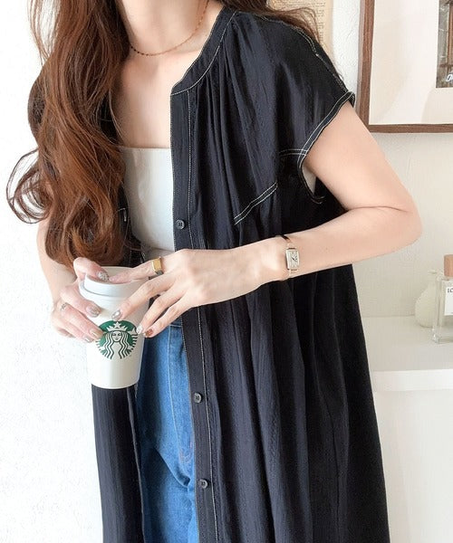 大人のリラクシーstyle。前後2wayストライプドビーワンピース