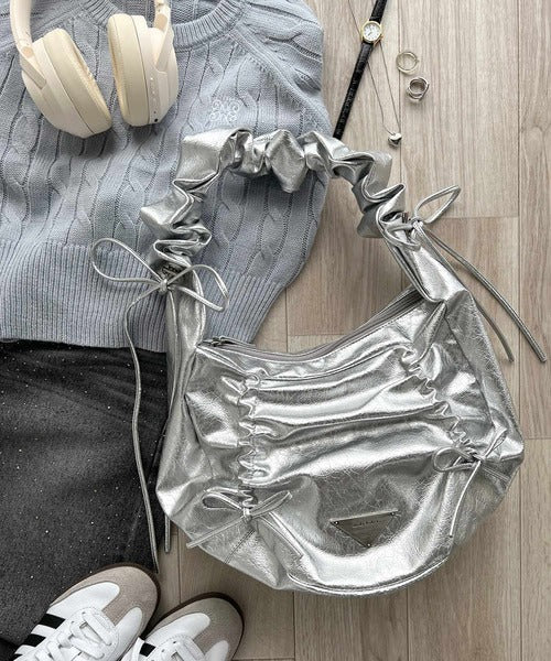 mily bilet】お洒落で大容量。クラッキングエナメル2WAYドロスト