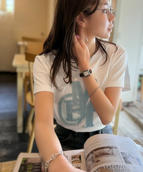 mily bilet】遊び心を忍ばせておしゃれを一新。デニムフリンジワッペン