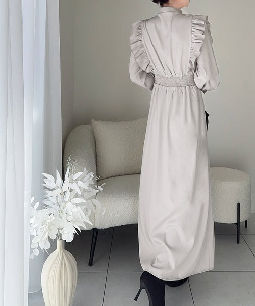 mily bilet】大人フェミニン。レトロ花柄ピンタックフリル