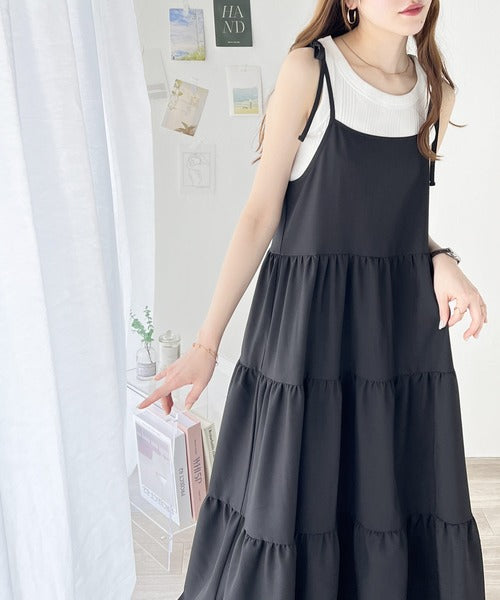 未使用級✨ルルウィルビー 23年モデル ワンピース ドット ティアード キャミ付 キャミワンピース ドット ティアード[品番：SGBW0001517]｜SUGAR