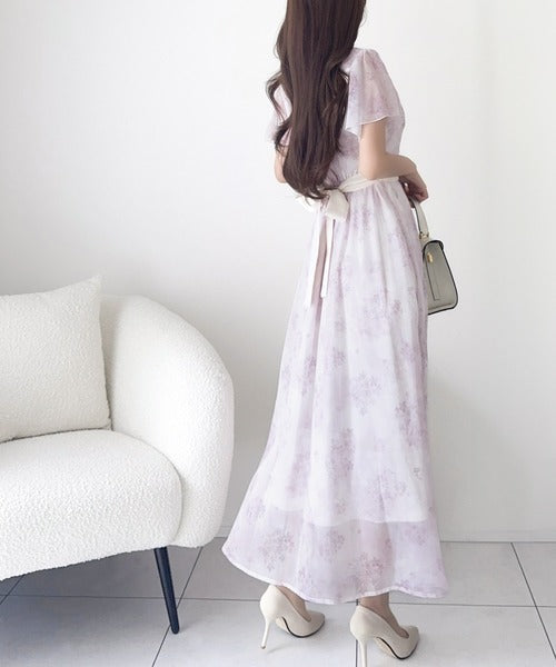 mily bilet】夏を涼む相棒ワンピ♪水彩フラワーが上品。シアー
