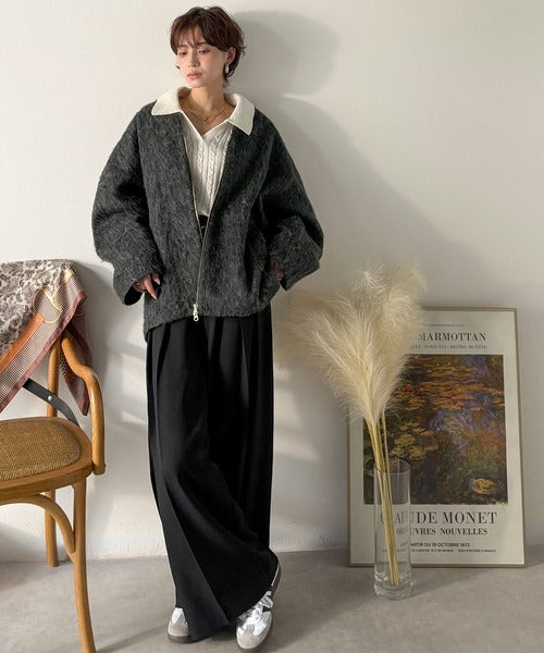 Classical Evon シャギーノーカラーコート ミドル丈 Classical Evon】この高級感、思わず手に取りたくなる。シャギーノー