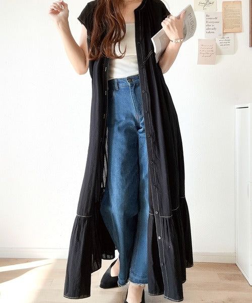 大人のリラクシーstyle。前後2wayストライプドビーワンピース