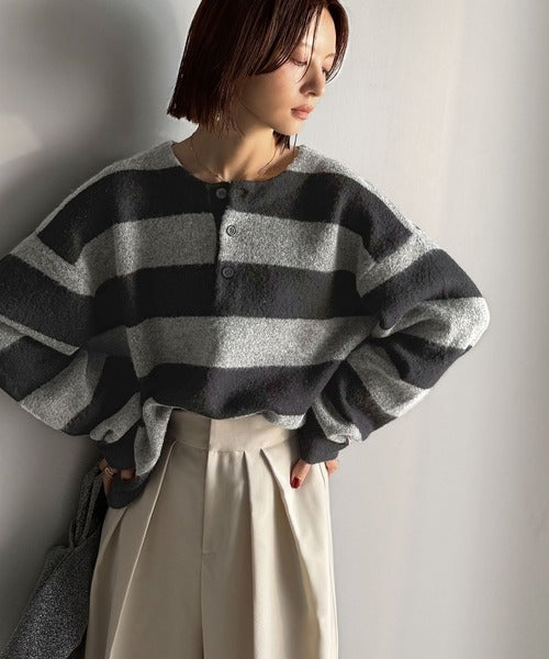 JaVaジャバコラボ》ボーダー＆無地で大人女子のリアルバイ◎ヘンリー