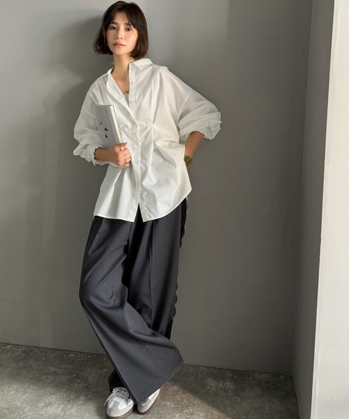 TODAYFUL タイプライターウエストシェイプシャツ　クリーム　長袖　袖タック TODAYFUL タイプライターウエストシェイプシャツクリーム長袖袖