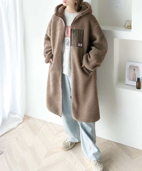 フランシュリッペフード付きボアロングコート フランシュリッペ 