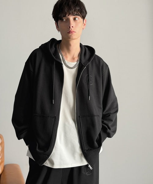 Classical Origin】Appliqu Detail Full-Zip Hoodie／アップリケ