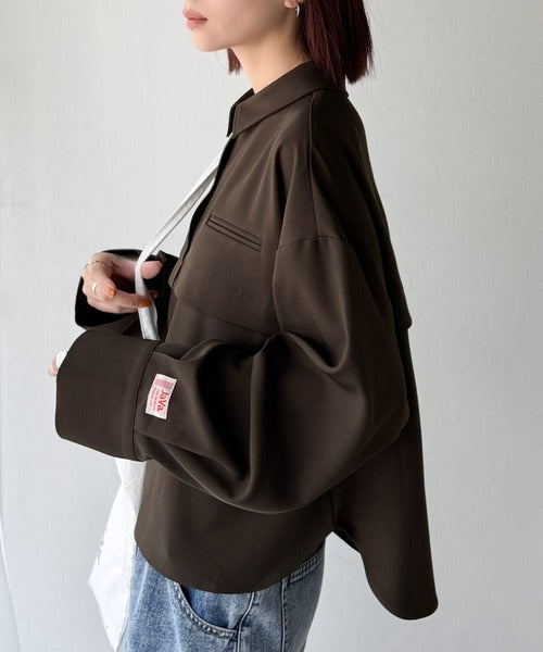 JaVaジャバコラボ》抜け感◎スキッパー衿切り替えデザインワイド