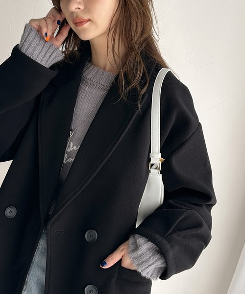 ONもOFFもキマる。こなれ感漂うフェイクウール素材ダブルテーラード