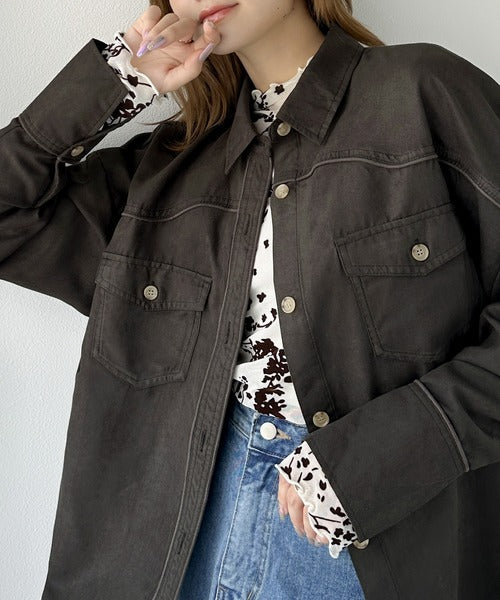 &ellecy フロッキーブルゾン フロッキードットシアーブルゾン 上品で高見え 夏はおり[品番