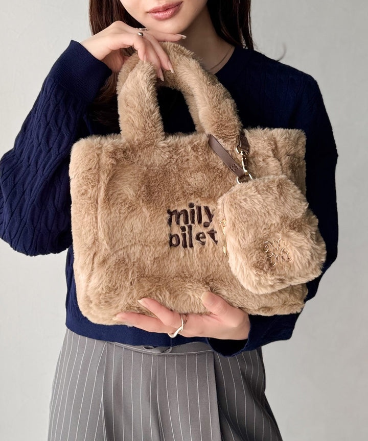 Ampersand ふわふわラビットファー　メッシュレザー　ハンドバッグ 013_c1bbc278-b837-414b-b1df-