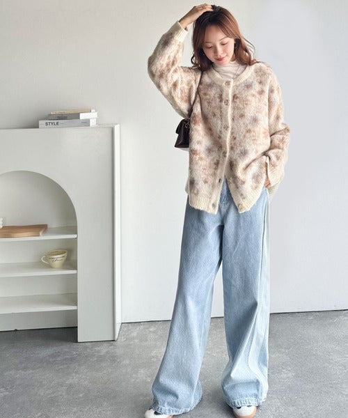 大人可愛いヴィンテージ調。モヘアタッチ前後2wayアンティークラグ