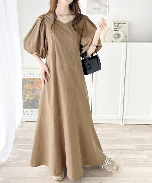 1枚でスタイリング完成！前後2wayボリュームスリーブワンピース  