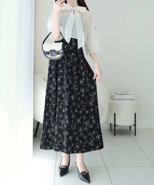 mily bilet】透け感コーデ でつくる、映えガーリー。前後2WAY花柄