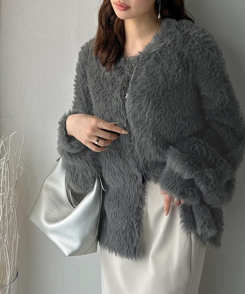 ほぼ未使用✨ユキトリイ　ケーブルニット　ロングカーディガン　フォックスファー　M NOBLE｜FOX/Caファーニットカーディガン | Rakuten Fashion(楽天