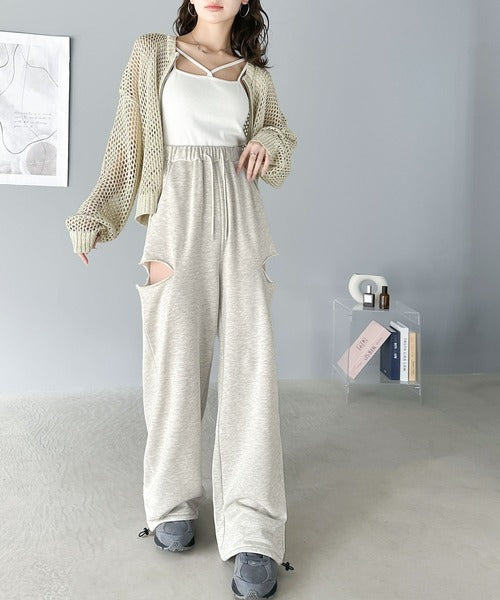 mily bilet】存在感を発揮する一枚。カットオフワイドスウェットパンツ