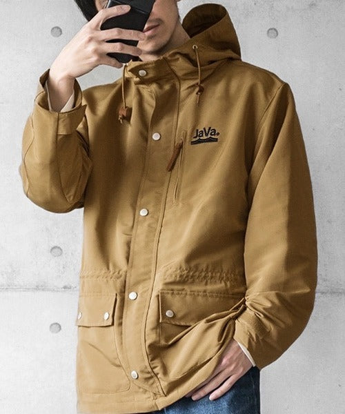 family+】《JaVa ジャバコラボ》3WAYミドル丈無地マウンテンパーカー
