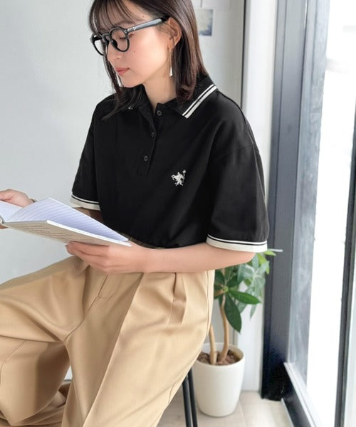 ella_selectshop cotton pique T 黒 鹿の子ポロ ella_selectshop cotton pique T 黒 鹿の子ポロの通販 by あらん〆's