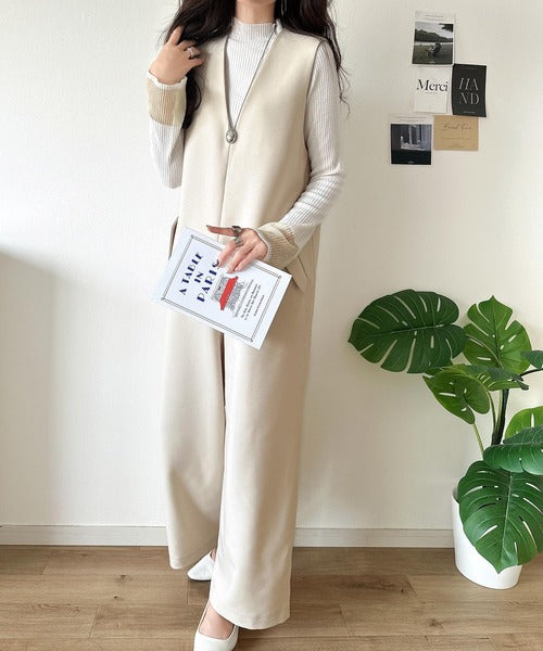 1枚でキマる私スタイル。フラップポケットVネックサロペット ce1265017