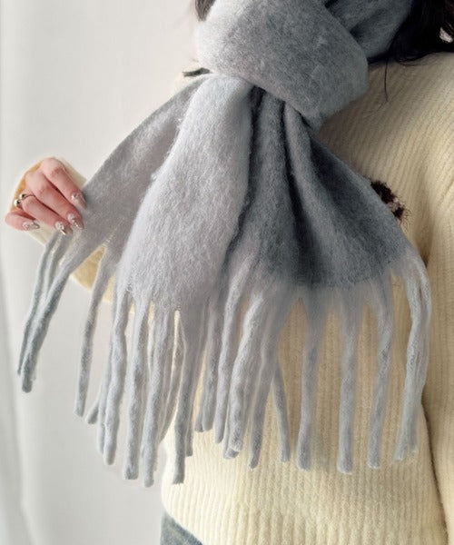 顔まわりに華やぎをプラス♪ バイカラー起毛マフラー ce1020312