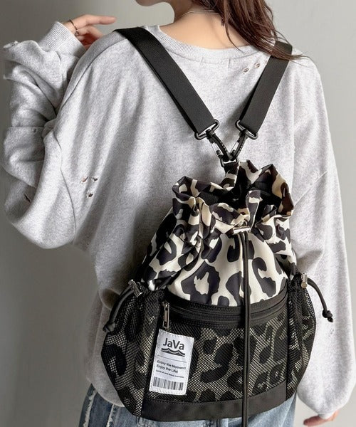 JaVa ジャバコラボ》毎日の相棒バッグ！メッシュ使い巾着2WAYリュック