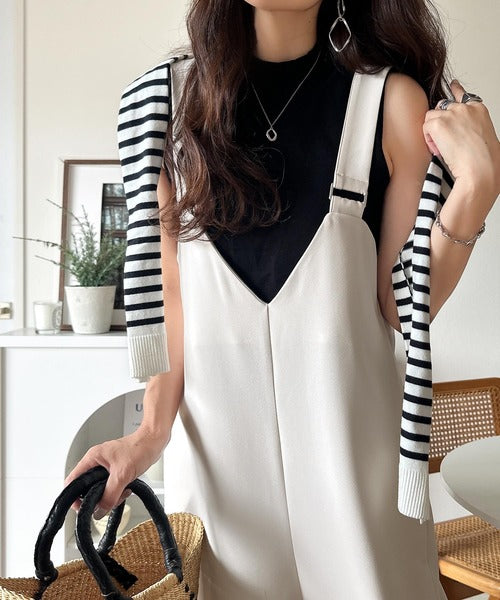 着回し自在な2way仕様◎デザインベルトラップサロペット（セットアップ