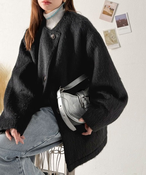 【mideal】シャギーミドルコート mideal（マイディール）の「shaggy middle coat / シャギーミドル