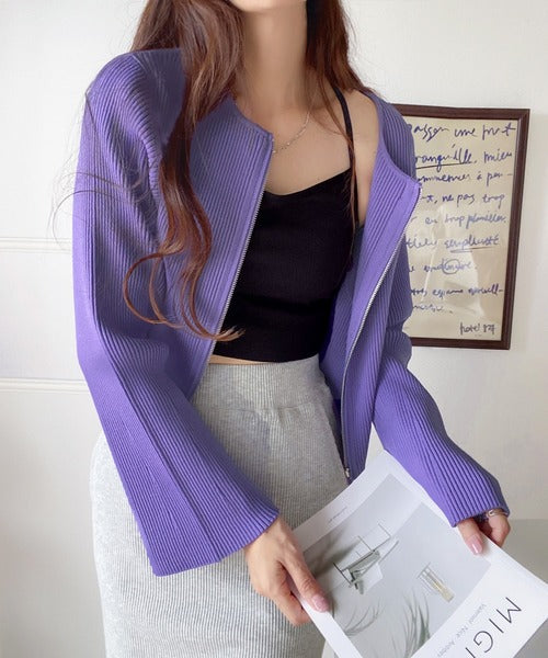 mily bilet】ヘビロテ確定。フレアスリーブダブルジップクロプト