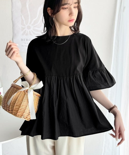 Tシャツより上品に、ブラウスより気軽に。綿100％前後2WAYシルケット