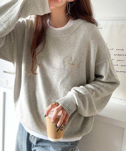 大人可愛いレトロな雰囲気。綿100%ワンポイント刺繍ピグメント 大人可愛いレトロな雰囲気。綿100%ワンポイント刺繍ピグメント