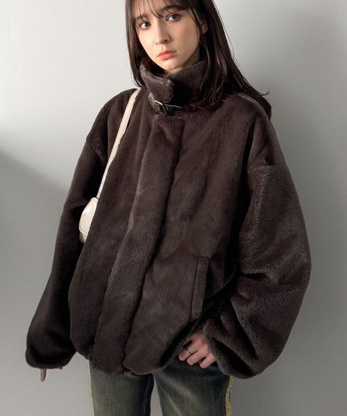 Classical Origin】「3wayアレンジ可能。」ベルト襟フェイクファー素材