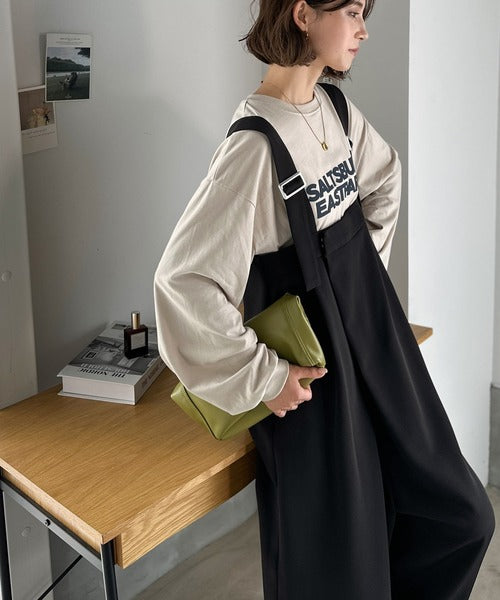 着回し自在な2way仕様◎デザインベルトラップサロペット（セットアップ