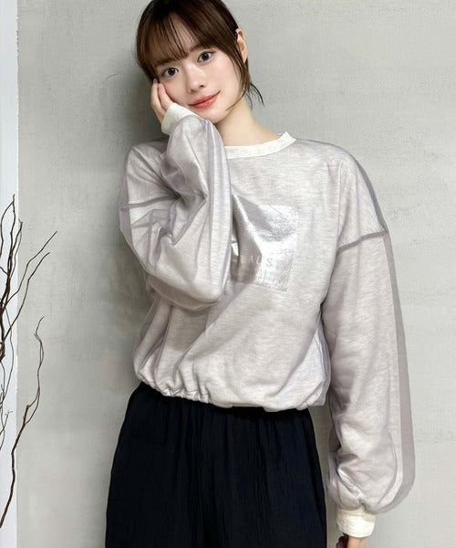 mily bilet】秋冬に楽しむチュール素材。箔プリントチュール重ね