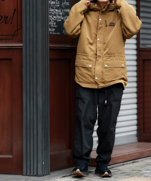 family+】《JaVa ジャバコラボ》3WAYミドル丈無地マウンテンパーカー